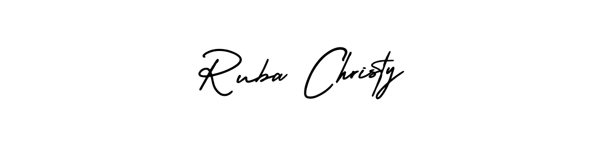 How to make Ruba Christy signature? AmerikaSignatureDemo-Regular is a professional autograph style. Create handwritten signature for Ruba Christy name. Ruba Christy signature style 3 images and pictures png