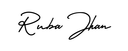 Designed for modern professionals: Ruba Jhan name signature crafted with AmerikaSignatureDemo-Regular script. Ready for digital PDF workflows. Ruba Jhan signature style 3 images and pictures png