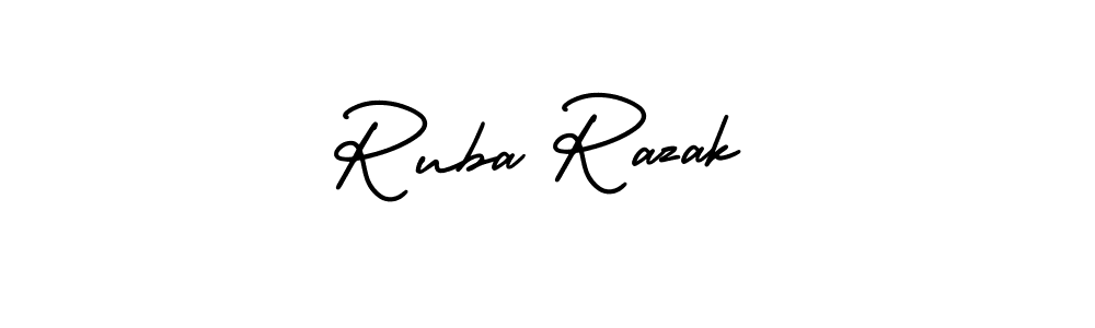 This is the best signature style for the Ruba Razak name. Also you like these signature font (AmerikaSignatureDemo-Regular). Mix name signature. Ruba Razak signature style 3 images and pictures png