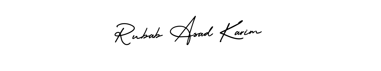 It looks lik you need a new signature style for name Rubab Asad Karim. Design unique handwritten (AmerikaSignatureDemo-Regular) signature with our free signature maker in just a few clicks. Rubab Asad Karim signature style 3 images and pictures png