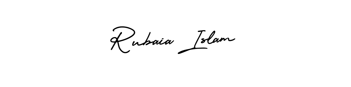 Rubaia Islam stylish signature style. Best Handwritten Sign (AmerikaSignatureDemo-Regular) for my name. Handwritten Signature Collection Ideas for my name Rubaia Islam. Rubaia Islam signature style 3 images and pictures png