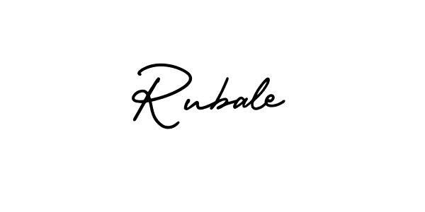 How to make Rubale name signature. Use AmerikaSignatureDemo-Regular style for creating short signs online. This is the latest handwritten sign. Rubale signature style 3 images and pictures png