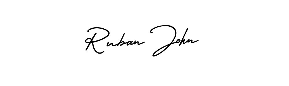 This is the best signature style for the Ruban John name. Also you like these signature font (AmerikaSignatureDemo-Regular). Mix name signature. Ruban John signature style 3 images and pictures png