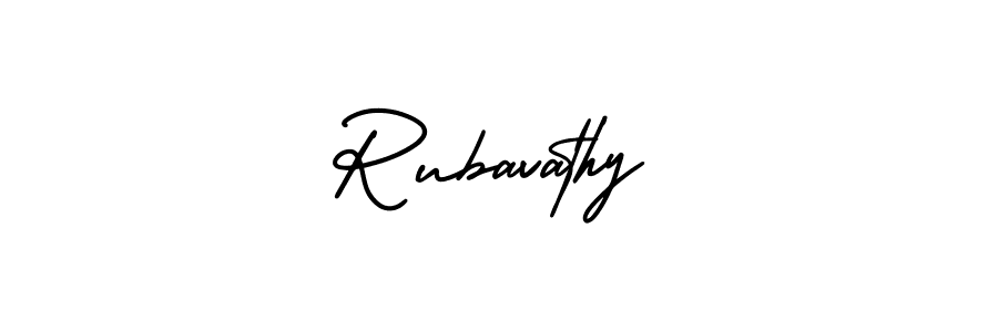 Rubavathy stylish signature style. Best Handwritten Sign (AmerikaSignatureDemo-Regular) for my name. Handwritten Signature Collection Ideas for my name Rubavathy. Rubavathy signature style 3 images and pictures png