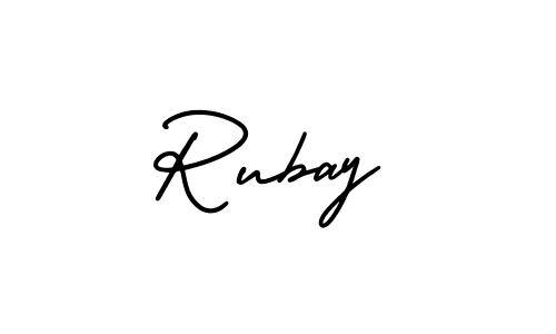 if you are searching for the best signature style for your name Rubay. so please give up your signature search. here we have designed multiple signature styles  using AmerikaSignatureDemo-Regular. Rubay signature style 3 images and pictures png