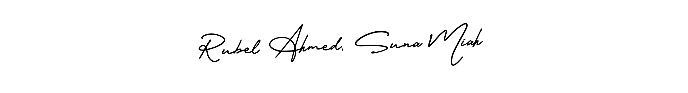 How to make Rubel Ahmed, Suna Miah signature? AmerikaSignatureDemo-Regular is a professional autograph style. Create handwritten signature for Rubel Ahmed, Suna Miah name. Rubel Ahmed, Suna Miah signature style 3 images and pictures png