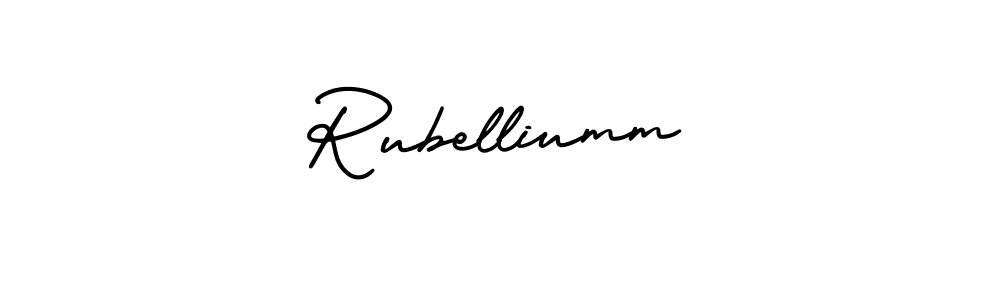How to make Rubelliumm signature? AmerikaSignatureDemo-Regular is a professional autograph style. Create handwritten signature for Rubelliumm name. Rubelliumm signature style 3 images and pictures png
