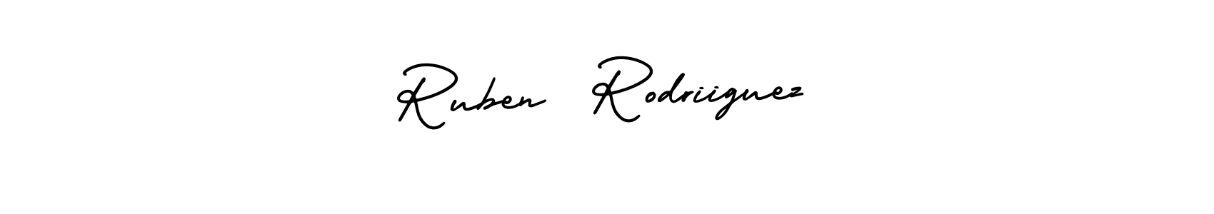 You should practise on your own different ways (AmerikaSignatureDemo-Regular) to write your name (Ruben  Rodriiguez) in signature. don't let someone else do it for you. Ruben  Rodriiguez signature style 3 images and pictures png