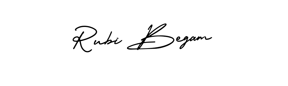 How to make Rubi Begam name signature. Use AmerikaSignatureDemo-Regular style for creating short signs online. This is the latest handwritten sign. Rubi Begam signature style 3 images and pictures png