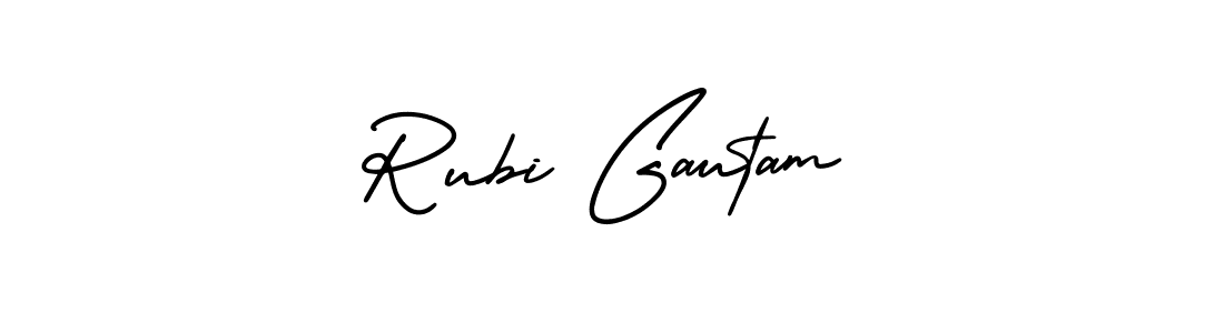 Make a beautiful signature design for name Rubi Gautam. With this signature (AmerikaSignatureDemo-Regular) style, you can create a handwritten signature for free. Rubi Gautam signature style 3 images and pictures png