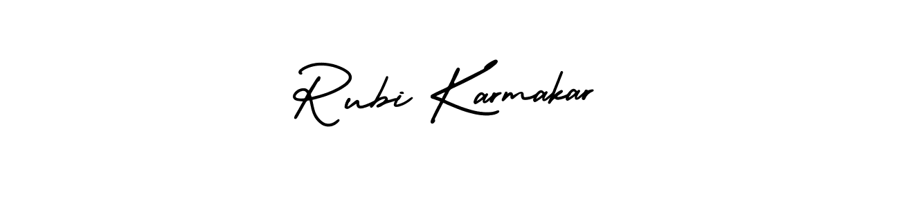 Make a beautiful signature design for name Rubi Karmakar. With this signature (AmerikaSignatureDemo-Regular) style, you can create a handwritten signature for free. Rubi Karmakar signature style 3 images and pictures png