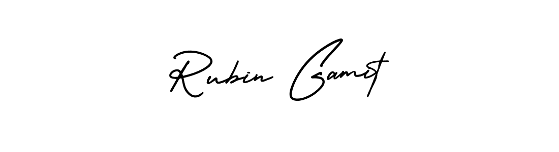 How to make Rubin Gamit name signature. Use AmerikaSignatureDemo-Regular style for creating short signs online. This is the latest handwritten sign. Rubin Gamit signature style 3 images and pictures png