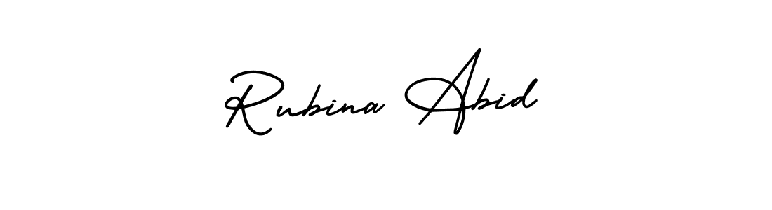 How to make Rubina Abid name signature. Use AmerikaSignatureDemo-Regular style for creating short signs online. This is the latest handwritten sign. Rubina Abid signature style 3 images and pictures png