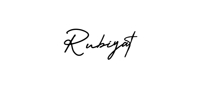 How to make Rubiyat signature? AmerikaSignatureDemo-Regular is a professional autograph style. Create handwritten signature for Rubiyat name. Rubiyat signature style 3 images and pictures png