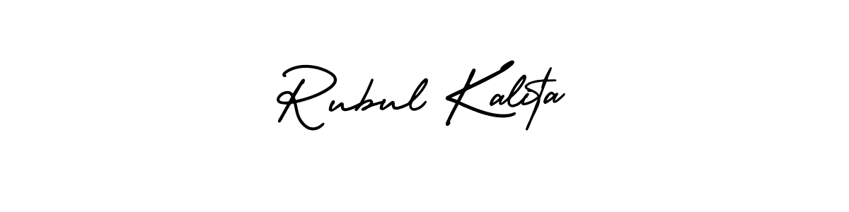 Rubul Kalita stylish signature style. Best Handwritten Sign (AmerikaSignatureDemo-Regular) for my name. Handwritten Signature Collection Ideas for my name Rubul Kalita. Rubul Kalita signature style 3 images and pictures png