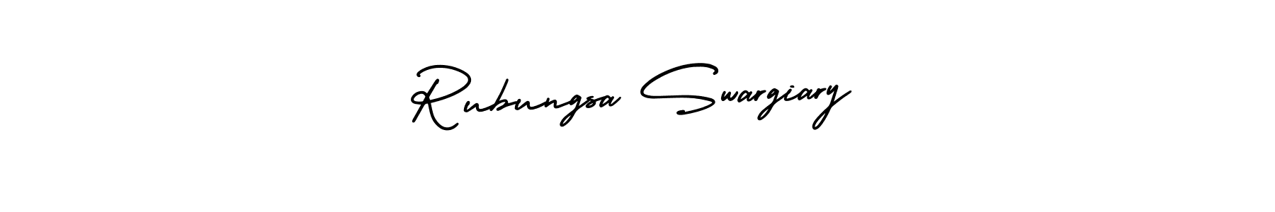 Also You can easily find your signature by using the search form. We will create Rubungsa Swargiary name handwritten signature images for you free of cost using AmerikaSignatureDemo-Regular sign style. Rubungsa Swargiary signature style 3 images and pictures png