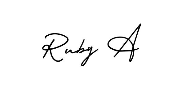 Once you've used our free online signature maker to create your best signature AmerikaSignatureDemo-Regular style, it's time to enjoy all of the benefits that Ruby A name signing documents. Ruby A signature style 3 images and pictures png