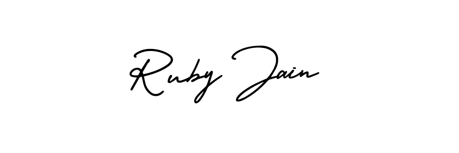 Also we have Ruby Jain name is the best signature style. Create professional handwritten signature collection using AmerikaSignatureDemo-Regular autograph style. Ruby Jain signature style 3 images and pictures png