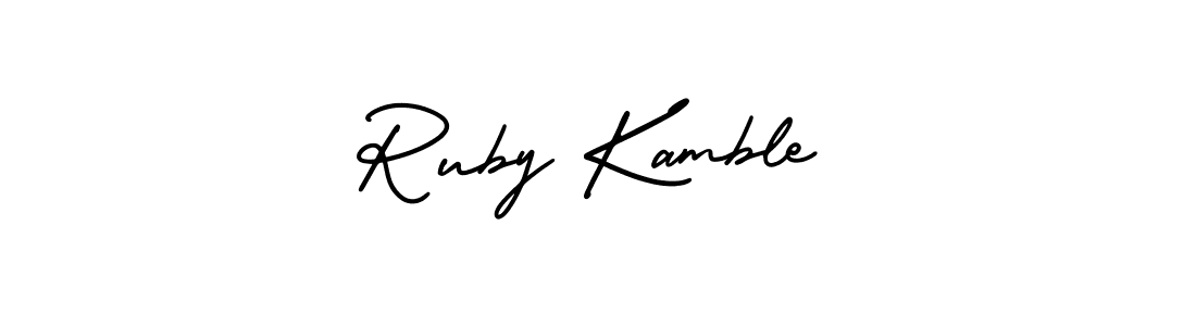 Make a short Ruby Kamble signature style. Manage your documents anywhere anytime using AmerikaSignatureDemo-Regular. Create and add eSignatures, submit forms, share and send files easily. Ruby Kamble signature style 3 images and pictures png