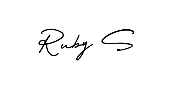 Design your own signature with our free online signature maker. With this signature software, you can create a handwritten (AmerikaSignatureDemo-Regular) signature for name Ruby S. Ruby S signature style 3 images and pictures png