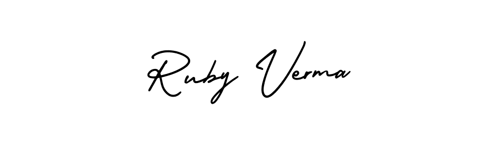 Ruby Verma stylish signature style. Best Handwritten Sign (AmerikaSignatureDemo-Regular) for my name. Handwritten Signature Collection Ideas for my name Ruby Verma. Ruby Verma signature style 3 images and pictures png