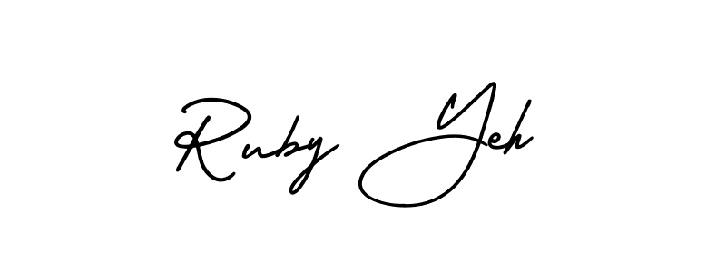 Make a beautiful signature design for name Ruby Yeh. With this signature (AmerikaSignatureDemo-Regular) style, you can create a handwritten signature for free. Ruby Yeh signature style 3 images and pictures png
