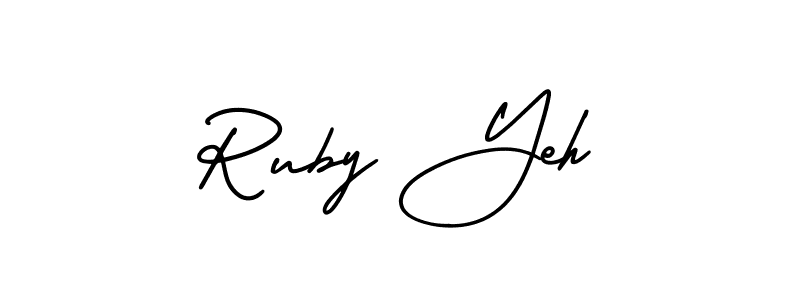 Make a beautiful signature design for name Ruby Yeh. With this signature (AmerikaSignatureDemo-Regular) style, you can create a handwritten signature for free. Ruby Yeh signature style 3 images and pictures png