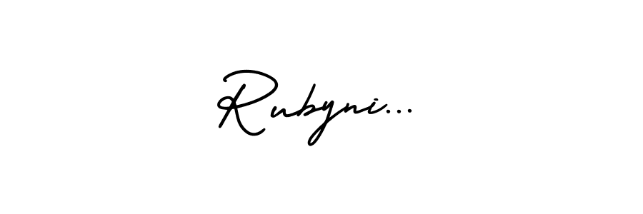 It looks lik you need a new signature style for name Rubyni.... Design unique handwritten (AmerikaSignatureDemo-Regular) signature with our free signature maker in just a few clicks. Rubyni... signature style 3 images and pictures png
