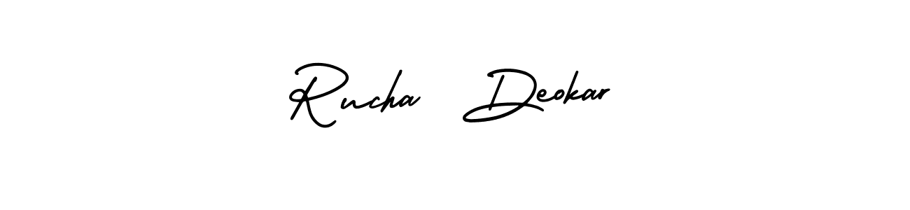 Similarly AmerikaSignatureDemo-Regular is the best handwritten signature design. Signature creator online .You can use it as an online autograph creator for name Rucha  Deokar. Rucha  Deokar signature style 3 images and pictures png