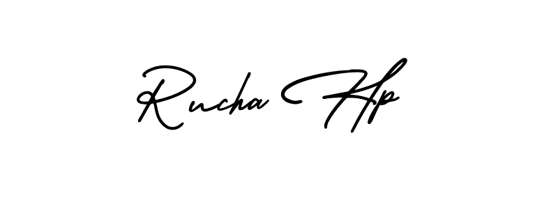 Rucha Hp stylish signature style. Best Handwritten Sign (AmerikaSignatureDemo-Regular) for my name. Handwritten Signature Collection Ideas for my name Rucha Hp. Rucha Hp signature style 3 images and pictures png