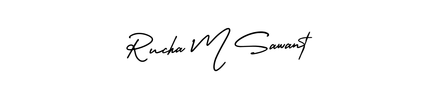 Create a beautiful signature design for name Rucha M Sawant. With this signature (AmerikaSignatureDemo-Regular) fonts, you can make a handwritten signature for free. Rucha M Sawant signature style 3 images and pictures png