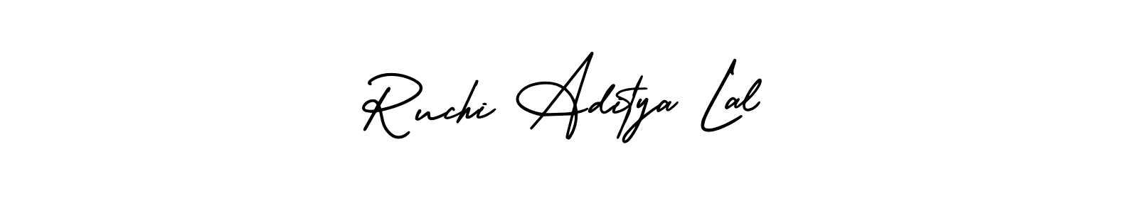 Create a beautiful signature design for name Ruchi Aditya Lal. With this signature (AmerikaSignatureDemo-Regular) fonts, you can make a handwritten signature for free. Ruchi Aditya Lal signature style 3 images and pictures png