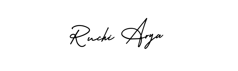 Ruchi Arya stylish signature style. Best Handwritten Sign (AmerikaSignatureDemo-Regular) for my name. Handwritten Signature Collection Ideas for my name Ruchi Arya. Ruchi Arya signature style 3 images and pictures png