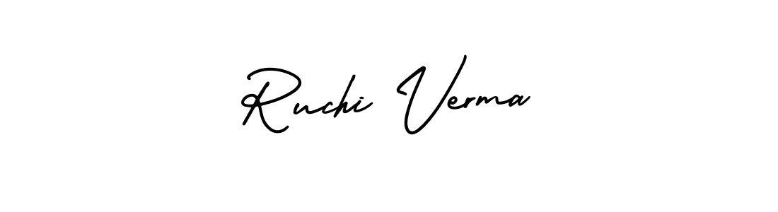 How to Draw Ruchi Verma signature style? AmerikaSignatureDemo-Regular is a latest design signature styles for name Ruchi Verma. Ruchi Verma signature style 3 images and pictures png
