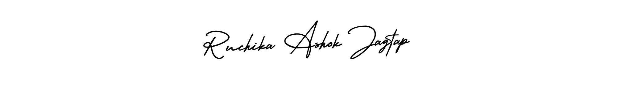Ruchika Ashok Jagtap stylish signature style. Best Handwritten Sign (AmerikaSignatureDemo-Regular) for my name. Handwritten Signature Collection Ideas for my name Ruchika Ashok Jagtap. Ruchika Ashok Jagtap signature style 3 images and pictures png