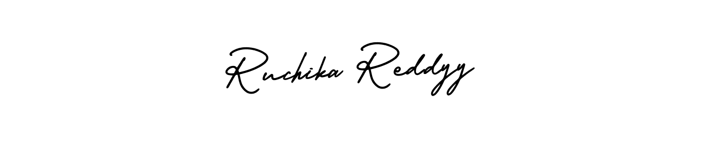 How to make Ruchika Reddyy signature? AmerikaSignatureDemo-Regular is a professional autograph style. Create handwritten signature for Ruchika Reddyy name. Ruchika Reddyy signature style 3 images and pictures png