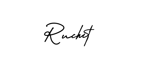 It looks lik you need a new signature style for name Ruchit. Design unique handwritten (AmerikaSignatureDemo-Regular) signature with our free signature maker in just a few clicks. Ruchit signature style 3 images and pictures png
