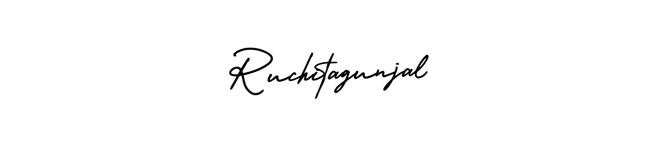 Ruchitagunjal stylish signature style. Best Handwritten Sign (AmerikaSignatureDemo-Regular) for my name. Handwritten Signature Collection Ideas for my name Ruchitagunjal. Ruchitagunjal signature style 3 images and pictures png