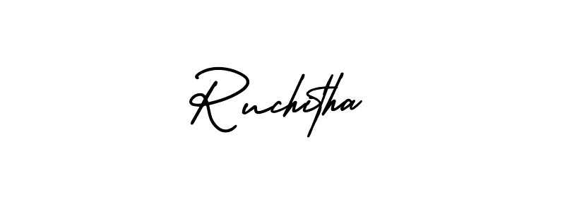 How to make Ruchitha signature? AmerikaSignatureDemo-Regular is a professional autograph style. Create handwritten signature for Ruchitha name. Ruchitha signature style 3 images and pictures png