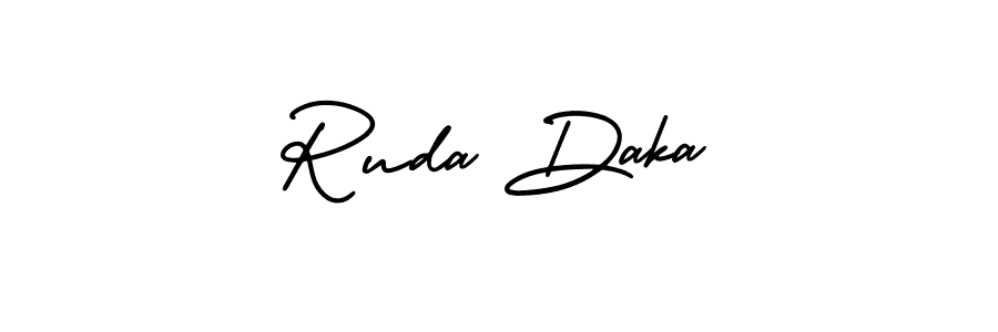 AmerikaSignatureDemo-Regular is a professional signature style that is perfect for those who want to add a touch of class to their signature. It is also a great choice for those who want to make their signature more unique. Get Ruda Daka name to fancy signature for free. Ruda Daka signature style 3 images and pictures png