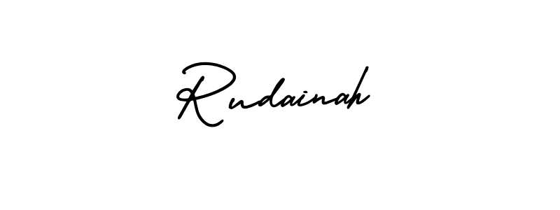 This is the best signature style for the Rudainah name. Also you like these signature font (AmerikaSignatureDemo-Regular). Mix name signature. Rudainah signature style 3 images and pictures png