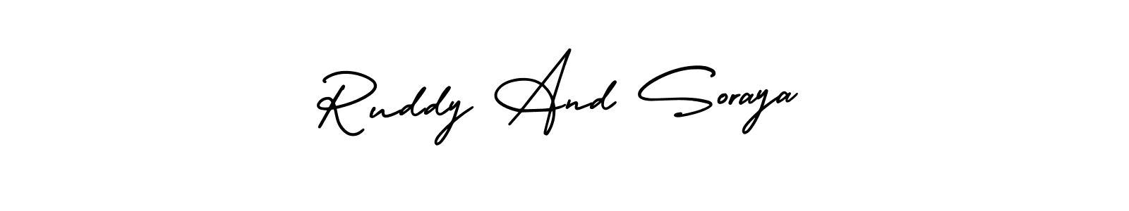 Use a signature maker to create a handwritten signature online. With this signature software, you can design (AmerikaSignatureDemo-Regular) your own signature for name Ruddy And Soraya. Ruddy And Soraya signature style 3 images and pictures png