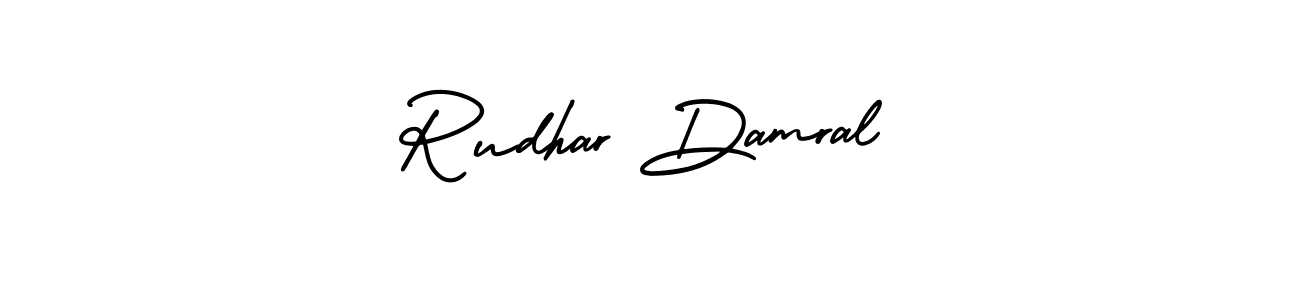 Also You can easily find your signature by using the search form. We will create Rudhar Damral name handwritten signature images for you free of cost using AmerikaSignatureDemo-Regular sign style. Rudhar Damral signature style 3 images and pictures png