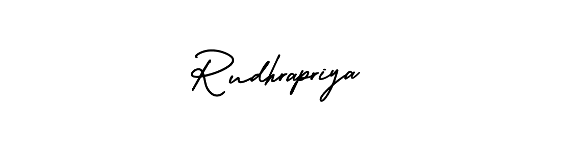 Rudhrapriya stylish signature style. Best Handwritten Sign (AmerikaSignatureDemo-Regular) for my name. Handwritten Signature Collection Ideas for my name Rudhrapriya. Rudhrapriya signature style 3 images and pictures png