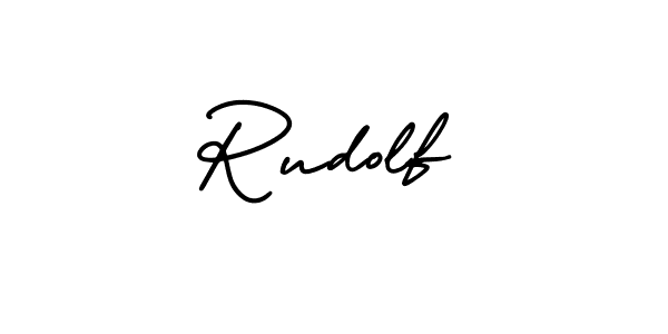 Rudolf stylish signature style. Best Handwritten Sign (AmerikaSignatureDemo-Regular) for my name. Handwritten Signature Collection Ideas for my name Rudolf. Rudolf signature style 3 images and pictures png