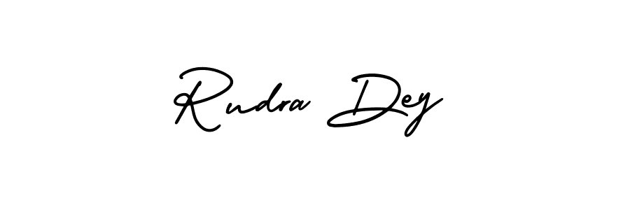 How to make Rudra Dey name signature. Use AmerikaSignatureDemo-Regular style for creating short signs online. This is the latest handwritten sign. Rudra Dey signature style 3 images and pictures png