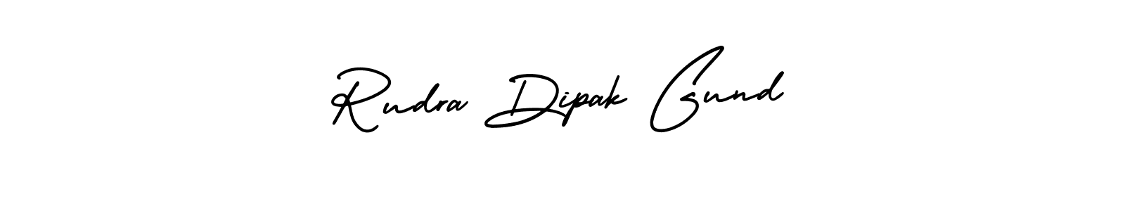 The best way (AmerikaSignatureDemo-Regular) to make a short signature is to pick only two or three words in your name. The name Rudra Dipak Gund include a total of six letters. For converting this name. Rudra Dipak Gund signature style 3 images and pictures png