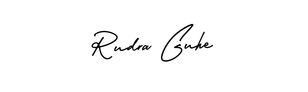 Rudra Guhe stylish signature style. Best Handwritten Sign (AmerikaSignatureDemo-Regular) for my name. Handwritten Signature Collection Ideas for my name Rudra Guhe. Rudra Guhe signature style 3 images and pictures png