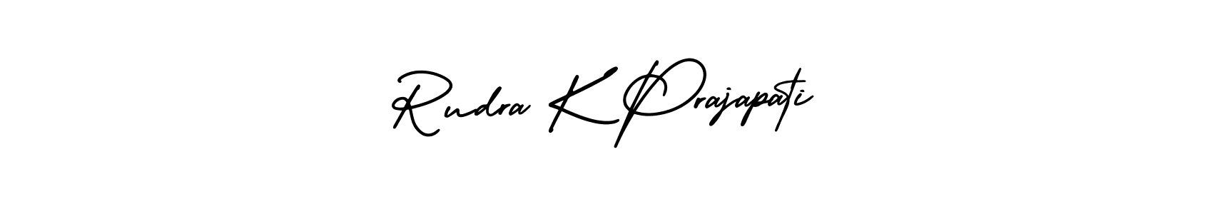This is the best signature style for the Rudra K Prajapati name. Also you like these signature font (AmerikaSignatureDemo-Regular). Mix name signature. Rudra K Prajapati signature style 3 images and pictures png