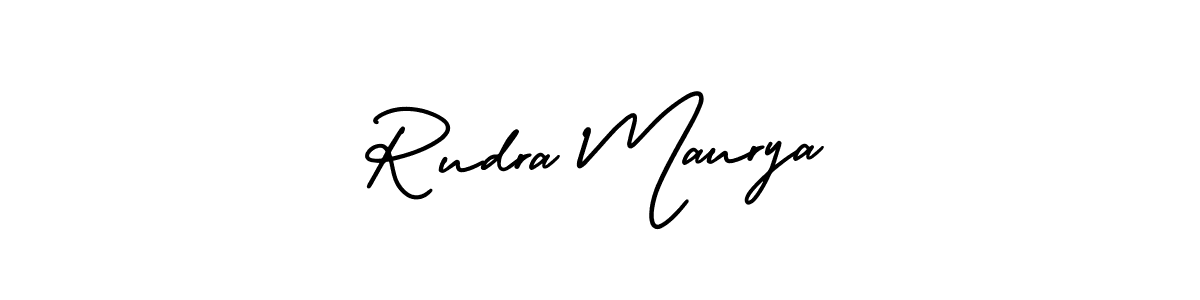 Create a beautiful signature design for name Rudra Maurya. With this signature (AmerikaSignatureDemo-Regular) fonts, you can make a handwritten signature for free. Rudra Maurya signature style 3 images and pictures png